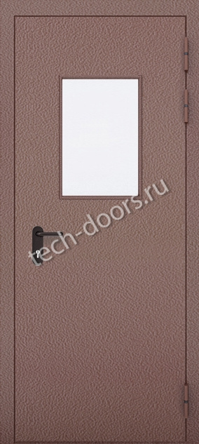 Дверь техническая однопольная 880x2050 со стеклом